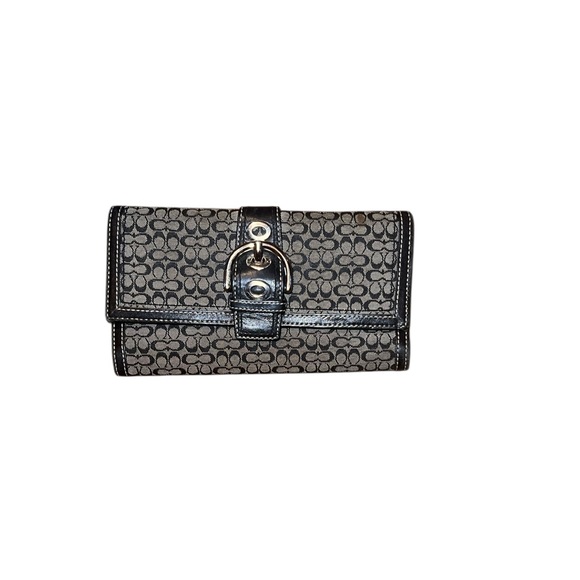 Coach Vintage Chic Black and Gray  Wallet - Picture 1 of 7